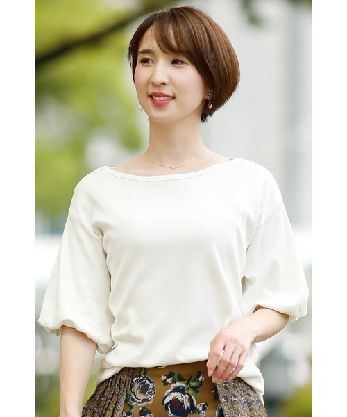 ElegChic(エレグシック)の「バルーンスリーブカットソー(Tシャツ/カットソー・レディース・オフホワイト/杢グレー/カーキ・XXL/L/4L/XL/M)」の9枚目の写真
