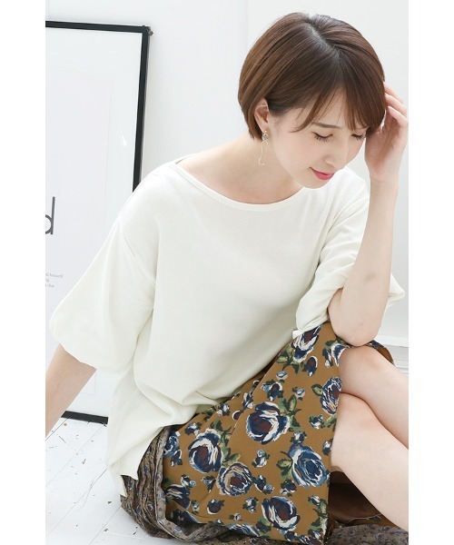 ElegChic(エレグシック)の「バルーンスリーブカットソー(Tシャツ/カットソー・レディース・オフホワイト/杢グレー/カーキ・XXL/L/4L/XL/M)」の12枚目の写真