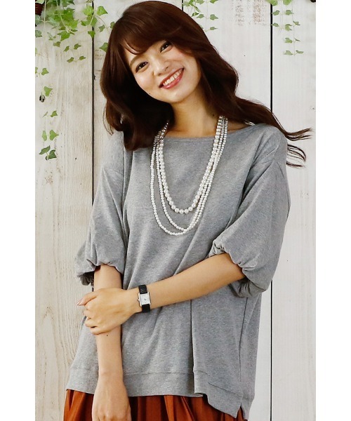 ElegChic(エレグシック)の「バルーンスリーブカットソー(Tシャツ/カットソー・レディース・オフホワイト/杢グレー/カーキ・XXL/L/4L/XL/M)」の13枚目の写真