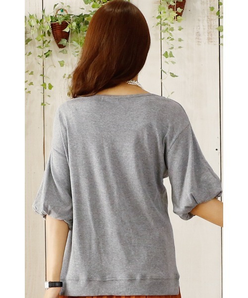 ElegChic(エレグシック)の「バルーンスリーブカットソー(Tシャツ/カットソー・レディース・オフホワイト/杢グレー/カーキ・XXL/L/4L/XL/M)」の15枚目の写真