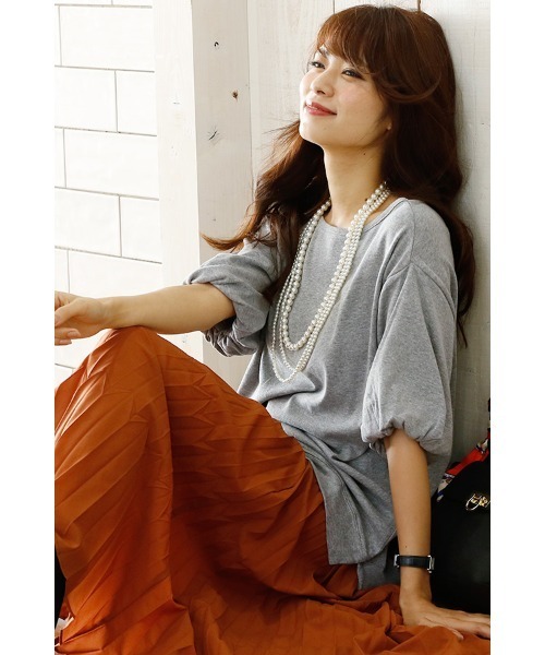 ElegChic(エレグシック)の「バルーンスリーブカットソー(Tシャツ/カットソー・レディース・オフホワイト/杢グレー/カーキ・XXL/L/4L/XL/M)」の16枚目の写真