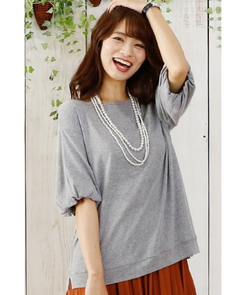 ElegChic(エレグシック)の「バルーンスリーブカットソー(Tシャツ/カットソー・レディース・オフホワイト/杢グレー/カーキ・XXL/L/4L/XL/M)」の17枚目の写真