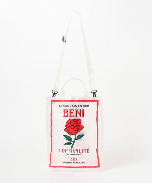 Ray BEAMS（レイビームス）の「wiffle × Ray BEAMS / 別注 ライスシート バッグ（ショルダーバッグ・レディース・ホワイト/オレンジ・ONE SIZE）」の3枚目の写真