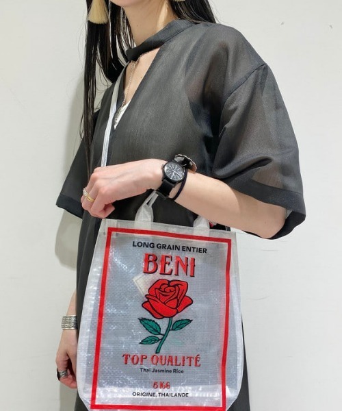 Ray BEAMS（レイビームス）の「wiffle × Ray BEAMS / 別注 ライスシート バッグ（ショルダーバッグ・レディース・ホワイト/オレンジ・ONE SIZE）」の7枚目の写真