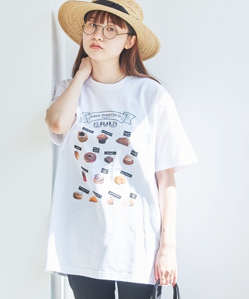 fig Ｌondon（フィグロンドン）の「△"pan"Tshirt（Tシャツ/カットソー・レディース・ホワイト/アッシュグレー・FREE）」の2枚目の写真