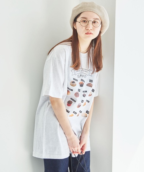 fig Ｌondon（フィグロンドン）の「△"pan"Tshirt（Tシャツ/カットソー・レディース・ホワイト/アッシュグレー・FREE）」の3枚目の写真