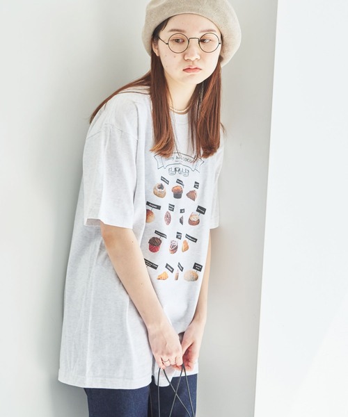 fig Ｌondon（フィグロンドン）の「△"pan"Tshirt（Tシャツ/カットソー・レディース・ホワイト/アッシュグレー・FREE）」の4枚目の写真