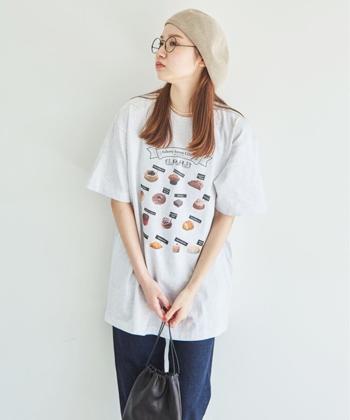 fig Ｌondon（フィグロンドン）の「△"pan"Tshirt（Tシャツ/カットソー・レディース・ホワイト/アッシュグレー・FREE）」の6枚目の写真