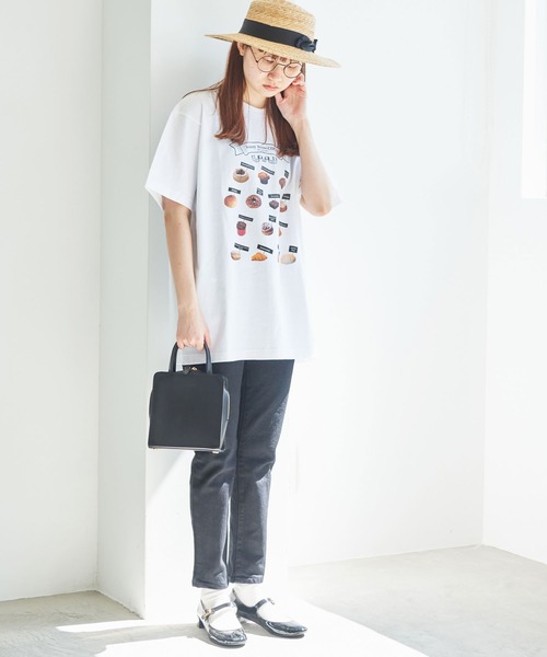 fig Ｌondon（フィグロンドン）の「△"pan"Tshirt（Tシャツ/カットソー・レディース・ホワイト/アッシュグレー・FREE）」の21枚目の写真