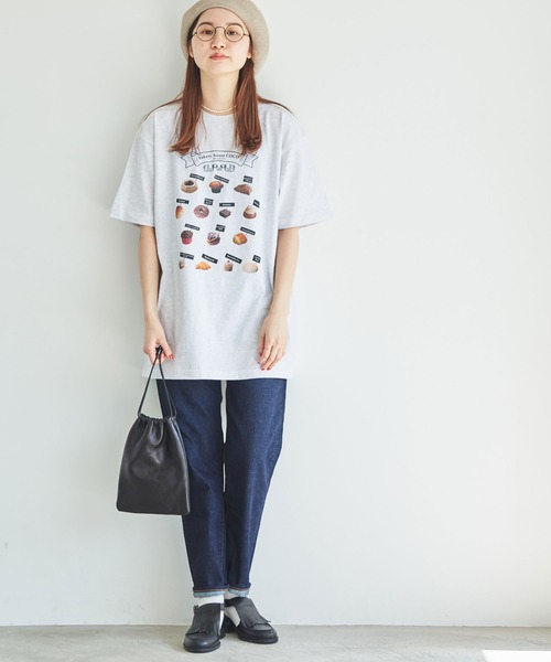 fig Ｌondon（フィグロンドン）の「△"pan"Tshirt（Tシャツ/カットソー・レディース・ホワイト/アッシュグレー・FREE）」の12枚目の写真