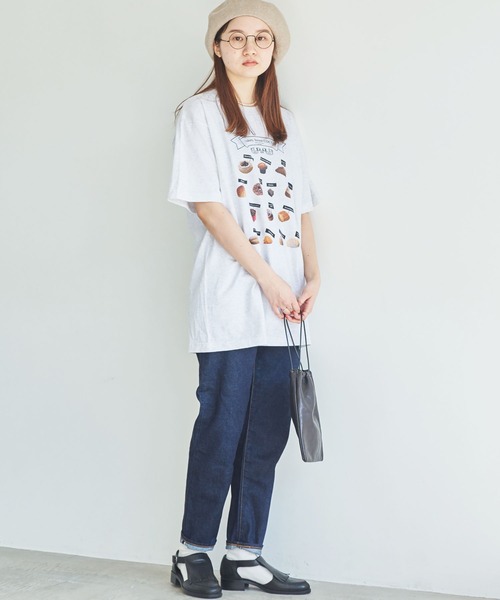fig Ｌondon（フィグロンドン）の「△"pan"Tshirt（Tシャツ/カットソー・レディース・ホワイト/アッシュグレー・FREE）」の17枚目の写真