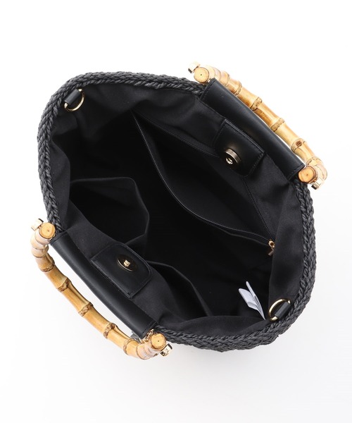 Honeys（ハニーズ）の「バンブーハンドルＢａｇ（ハンドバッグ・レディース・ベージュ/ブラック・FREE）」の11枚目の写真