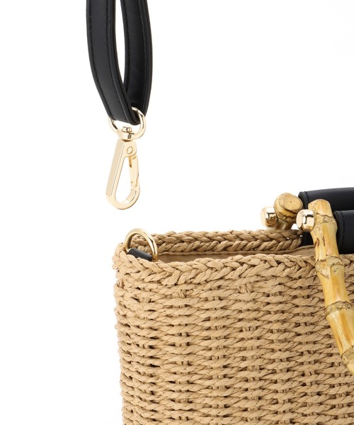 Honeys（ハニーズ）の「バンブーハンドルＢａｇ（ハンドバッグ・レディース・ベージュ/ブラック・FREE）」の12枚目の写真