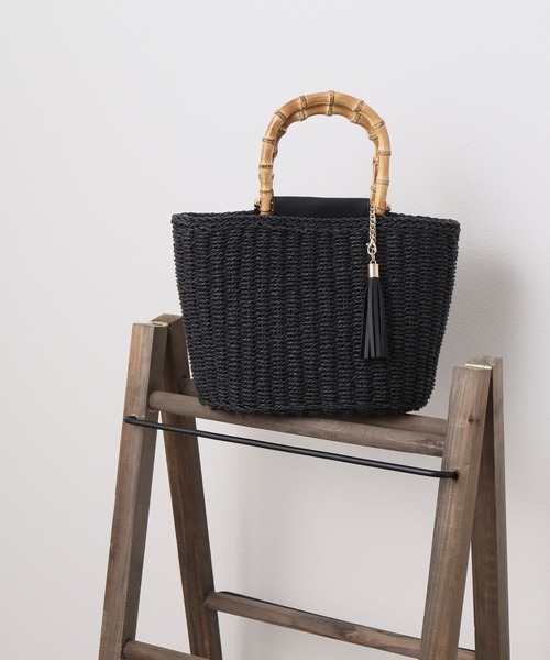 Honeys（ハニーズ）の「バンブーハンドルＢａｇ（ハンドバッグ・レディース・ベージュ/ブラック・FREE）」の17枚目の写真