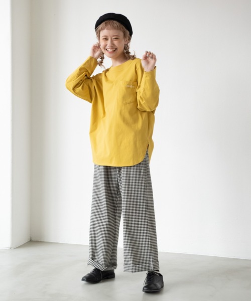 MERLOT（メルロー）の「ギンガムチェックタックパンツ（その他パンツ・レディース・ブルー/ブラック・FREE）」の3枚目の写真