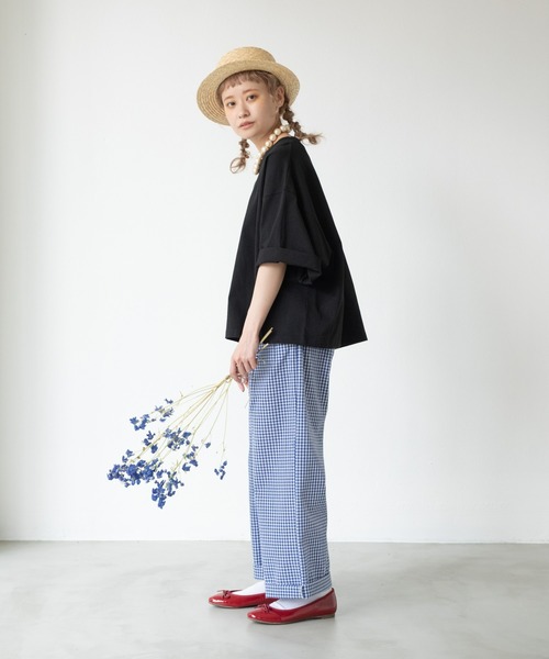 MERLOT（メルロー）の「ギンガムチェックタックパンツ（その他パンツ・レディース・ブルー/ブラック・FREE）」の15枚目の写真