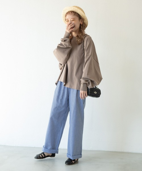 MERLOT（メルロー）の「ギンガムチェックタックパンツ（その他パンツ・レディース・ブルー/ブラック・FREE）」の22枚目の写真