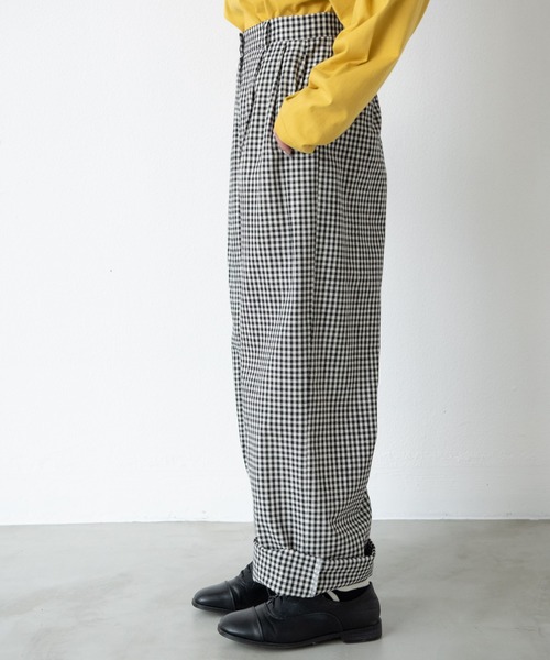 MERLOT（メルロー）の「ギンガムチェックタックパンツ（その他パンツ・レディース・ブルー/ブラック・FREE）」の10枚目の写真