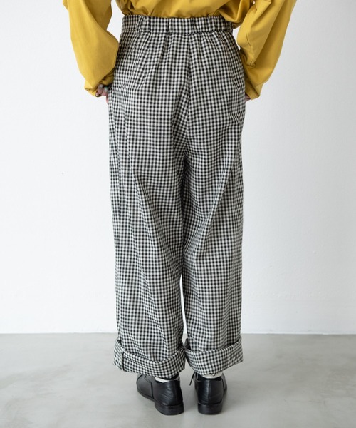 MERLOT（メルロー）の「ギンガムチェックタックパンツ（その他パンツ・レディース・ブルー/ブラック・FREE）」の11枚目の写真