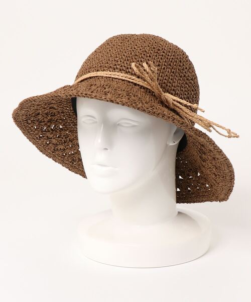 Right-on(ライトオン)の「【HONEYSUCKLE ROSE】透かし編みハット(ハット・レディース・ブラウン/キナリ・フリー)」の2枚目の写真