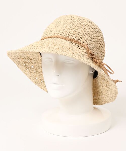Right-on(ライトオン)の「【HONEYSUCKLE ROSE】透かし編みハット(ハット・レディース・ブラウン/キナリ・フリー)」の1枚目の写真