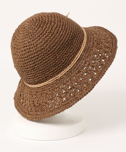 Right-on(ライトオン)の「【HONEYSUCKLE ROSE】透かし編みハット(ハット・レディース・ブラウン/キナリ・フリー)」の3枚目の写真