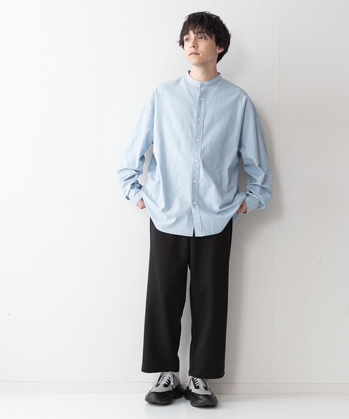 UNIIT(ユニット)の「【UNIIT】コットンリネン バンドカラー(ノーカラー)シャツ ややルーズシルエット(ビッグシルエット)(シャツ/ブラウス・メンズ・ライトブルー/ブラック/ホワイト/ベージュ・MEDIUM/LARGE)」の18枚目の写真