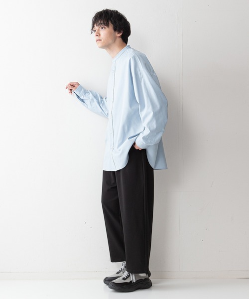 UNIIT(ユニット)の「【UNIIT】コットンリネン バンドカラー(ノーカラー)シャツ ややルーズシルエット(ビッグシルエット)(シャツ/ブラウス・メンズ・ライトブルー/ブラック/ホワイト/ベージュ・MEDIUM/LARGE)」の13枚目の写真