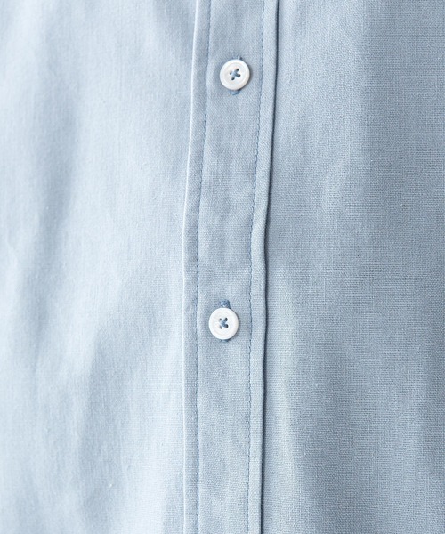 UNIIT(ユニット)の「【UNIIT】コットンリネン バンドカラー(ノーカラー)シャツ ややルーズシルエット(ビッグシルエット)(シャツ/ブラウス・メンズ・ライトブルー/ブラック/ホワイト/ベージュ・MEDIUM/LARGE)」の9枚目の写真