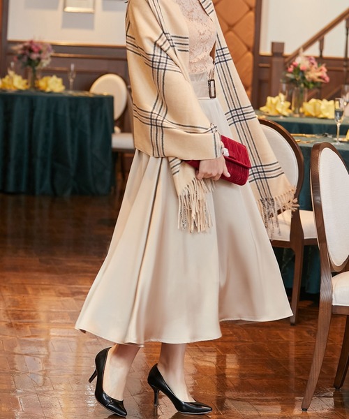 DRESS STAR(ドレス スター)の「バックルベルトフレアスカート(スカート・レディース・ベージュ/ブルー/ネイビー/ピンク・M/S/L)」の6枚目の写真