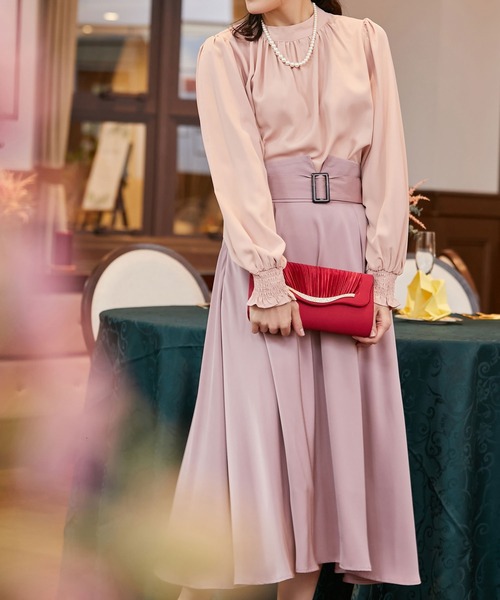 DRESS STAR(ドレス スター)の「バックルベルトフレアスカート(スカート・レディース・ベージュ/ブルー/ネイビー/ピンク・M/S/L)」の16枚目の写真