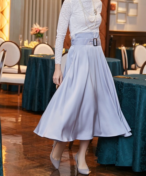 DRESS STAR(ドレス スター)の「バックルベルトフレアスカート(スカート・レディース・ベージュ/ブルー/ネイビー/ピンク・M/S/L)」の14枚目の写真