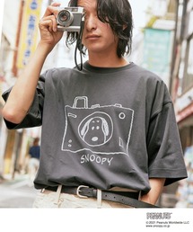 PEANUTS/ピーナッツ 別注 オーバーサイズ 線画デザイン 半袖Tシャツ