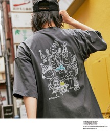 PEANUTS/ピーナッツ 別注 オーバーサイズ 線画デザイン 半袖Tシャツ