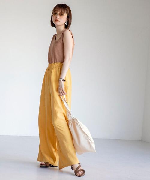 coen(コーエン)の「スラブフライスアシンメトリータンクトップ(Tシャツ/カットソー・レディース・ネイビー/ナチュラル/ブラウン/ライトブルー・MEDIUM/LARGE)」の10枚目の写真