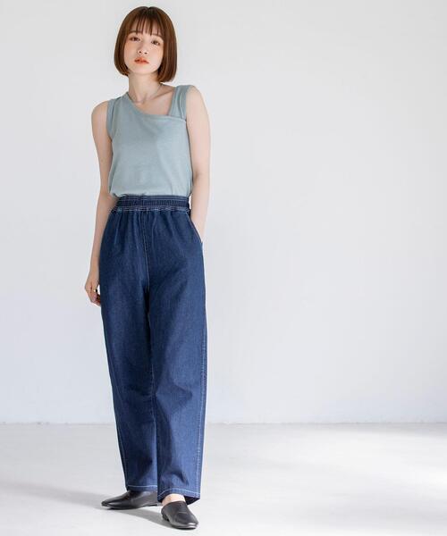 coen(コーエン)の「スラブフライスアシンメトリータンクトップ(Tシャツ/カットソー・レディース・ネイビー/ナチュラル/ブラウン/ライトブルー・MEDIUM/LARGE)」の12枚目の写真