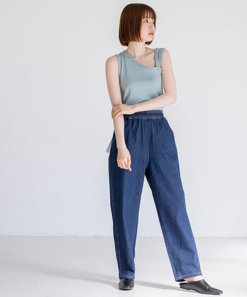 coen(コーエン)の「スラブフライスアシンメトリータンクトップ(Tシャツ/カットソー・レディース・ネイビー/ナチュラル/ブラウン/ライトブルー・MEDIUM/LARGE)」の13枚目の写真