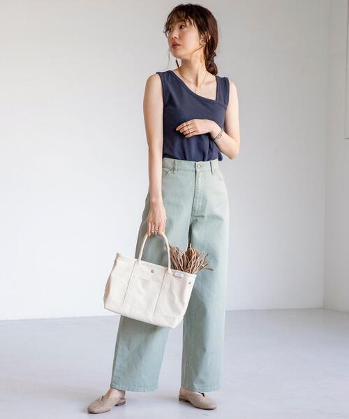 coen(コーエン)の「スラブフライスアシンメトリータンクトップ(Tシャツ/カットソー・レディース・ネイビー/ナチュラル/ブラウン/ライトブルー・MEDIUM/LARGE)」の17枚目の写真