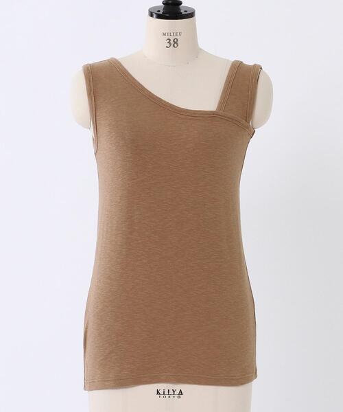 coen(コーエン)の「スラブフライスアシンメトリータンクトップ(Tシャツ/カットソー・レディース・ネイビー/ナチュラル/ブラウン/ライトブルー・MEDIUM/LARGE)」の20枚目の写真