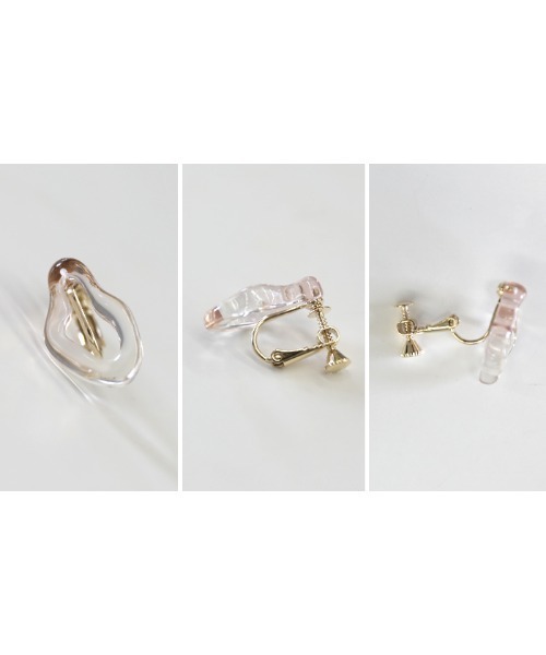 select MOCA（セレクトモカ）の「2021 SS ウェーブフープクリアイヤリング（イヤリング・レディース・ピンク/ライトブラウン・FREE）」の14枚目の写真
