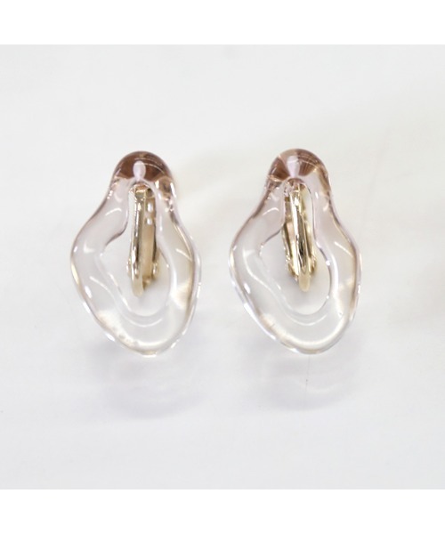 select MOCA（セレクトモカ）の「2021 SS ウェーブフープクリアイヤリング（イヤリング・レディース・ピンク/ライトブラウン・FREE）」の13枚目の写真