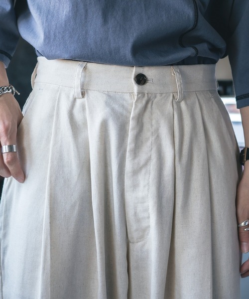 epnok（エプノック）の「リネンバルーンワイドパンツ（その他パンツ・メンズ・ダークブラウン/オフホワイト・SMALL/LARGE/MEDIUM）」の18枚目の写真