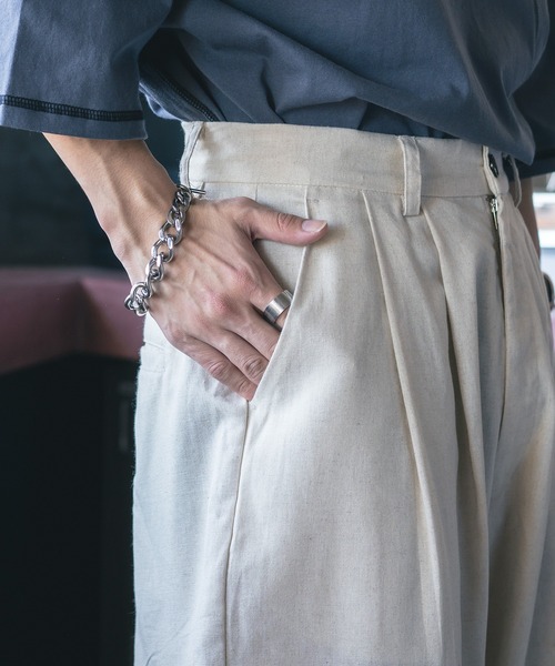 epnok（エプノック）の「リネンバルーンワイドパンツ（その他パンツ・メンズ・ダークブラウン/オフホワイト・SMALL/LARGE/MEDIUM）」の19枚目の写真