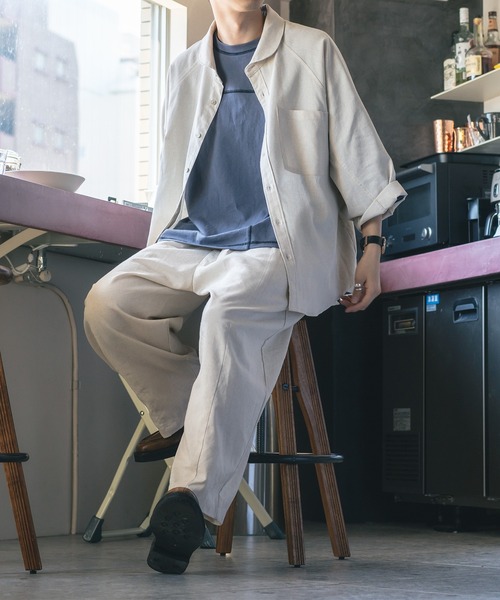 epnok（エプノック）の「リネンバルーンワイドパンツ（その他パンツ・メンズ・ダークブラウン/オフホワイト・SMALL/LARGE/MEDIUM）」の12枚目の写真