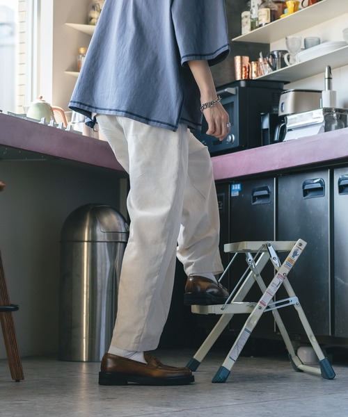 epnok（エプノック）の「リネンバルーンワイドパンツ（その他パンツ・メンズ・ダークブラウン/オフホワイト・SMALL/LARGE/MEDIUM）」の8枚目の写真