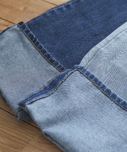 Futier land（フューティアランド）の「ルーズハイウエストロールアップワイドジーンズ（デニムパンツ・レディース・ライトブルー/インディゴブルー・SMALL/MEDIUM/LARGE）」の6枚目の写真