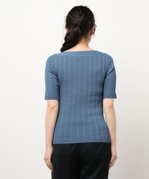 MEW'S REFINED CLOTHES（ミューズリファインドクローズ）の「接触冷感ランダムリブボートネックニット（ニット/セーター・レディース・ブラック/ベージュ/ブルー/ピンクベージュ/ホワイト/オレンジ系その他・MEDIUM）」の8枚目の写真