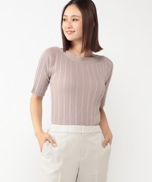 MEW'S REFINED CLOTHES | 接触冷感ランダムリブボートネックニット(ニット/セーター)