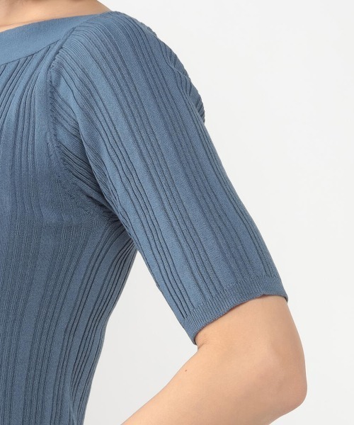 MEW'S REFINED CLOTHES（ミューズリファインドクローズ）の「接触冷感ランダムリブボートネックニット（ニット/セーター・レディース・ブラック/ベージュ/ブルー/ピンクベージュ/ホワイト/オレンジ系その他・MEDIUM）」の12枚目の写真