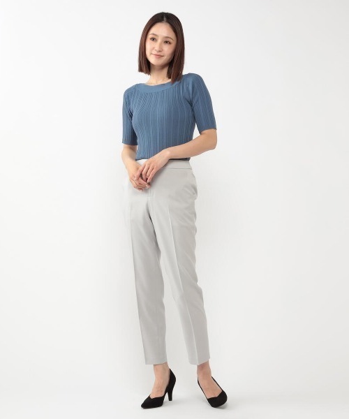 MEW'S REFINED CLOTHES（ミューズリファインドクローズ）の「接触冷感ランダムリブボートネックニット（ニット/セーター・レディース・ブラック/ベージュ/ブルー/ピンクベージュ/ホワイト/オレンジ系その他・MEDIUM）」の14枚目の写真